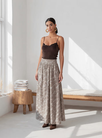 Loose Casual Mid-Length A-Line Skirt Regular Waistline Women's Fashion Autumn Skirts Draped Style Half Skirts