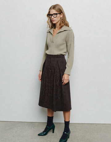 Winter Casual Fit Mid-Length Skirt Regular Waistline A-Line Skirt Women's Fashionable Winter Clothing Half Skirt