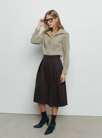 Winter Casual Fit Mid-Length Skirt Regular Waistline A-Line Skirt Women's Fashionable Winter Clothing Half Skirt