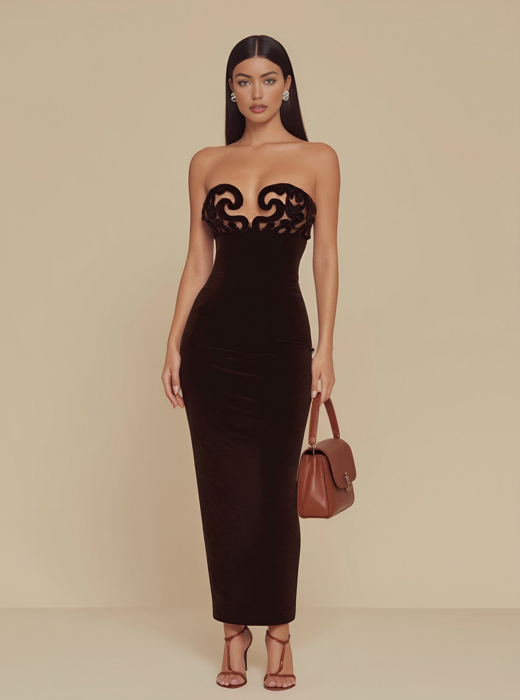 Casual Sleeveless Tight Fit Dress Autumn Mid-Length Gown Style Comfortable Breathable Fashionable Women's Skirt Dress