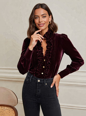 Autumn Tight Fit Shirt Stand Collar Casual Style Regular Length Women's Top Fashionable Comfortable Breathable Clothing