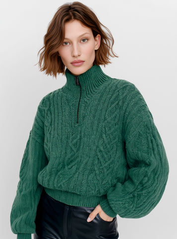 Loose Fit Long Sleeve Sweater Winter Casual Wear Stand Collar Straight Tube Cuff Fashionable Top Women's Clothing