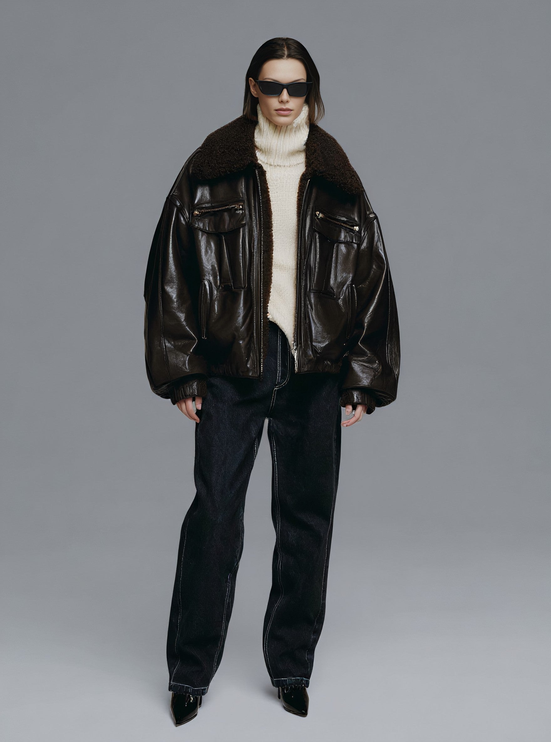 Fur One Women's Casual Style Winter Clothes Integrated Fur Outerwear