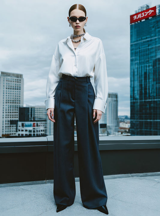 Casual Straight Leg Pants Full Length Mid Waist Autumn Fashion Women's Bottom Wear Comfortable Loose Trousers