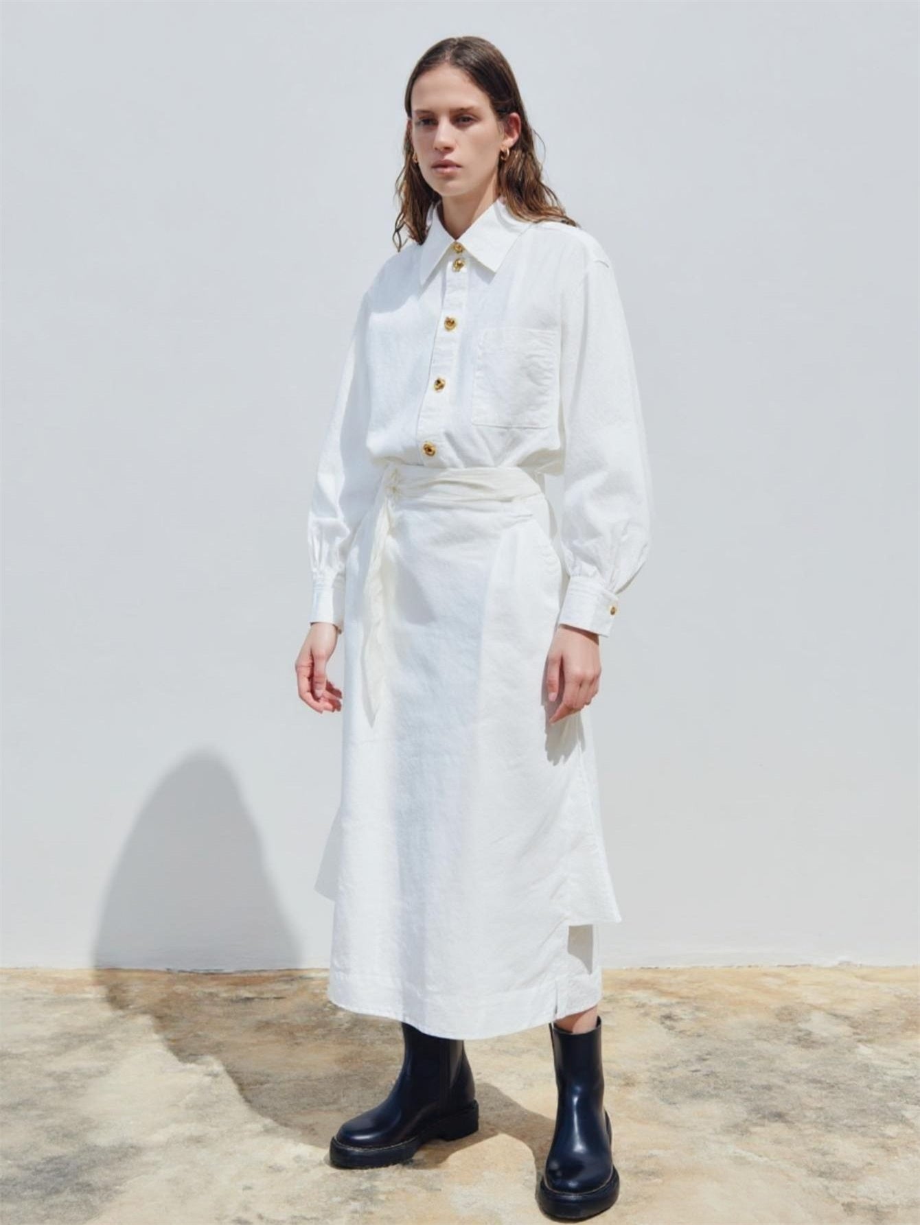 Women's Autumn Winter 2025 Shirts Daily Fashion Plain Long Sleeve Lapel Button Front Regular Fit Shirts