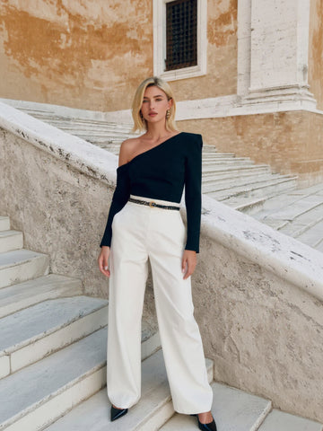 Women's Blouses Autumn Winter Elegant Chic 2025 New Minimalism Plain Long Sleeve One Shoulder Casual Blouses