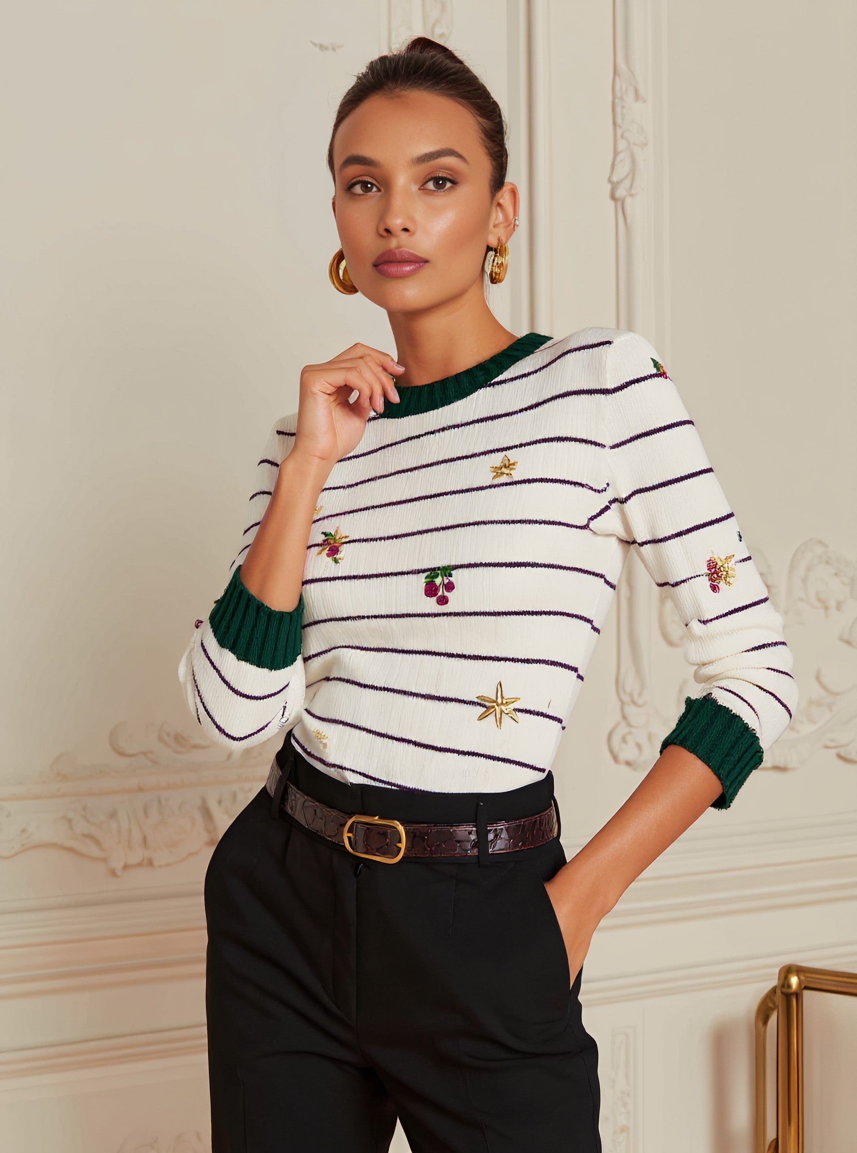 Autumn Sweater Casual Fit Long Sleeve Round Neck Straight Sleeve Regular Length Women's Top Comfortable Breathable Knitwear