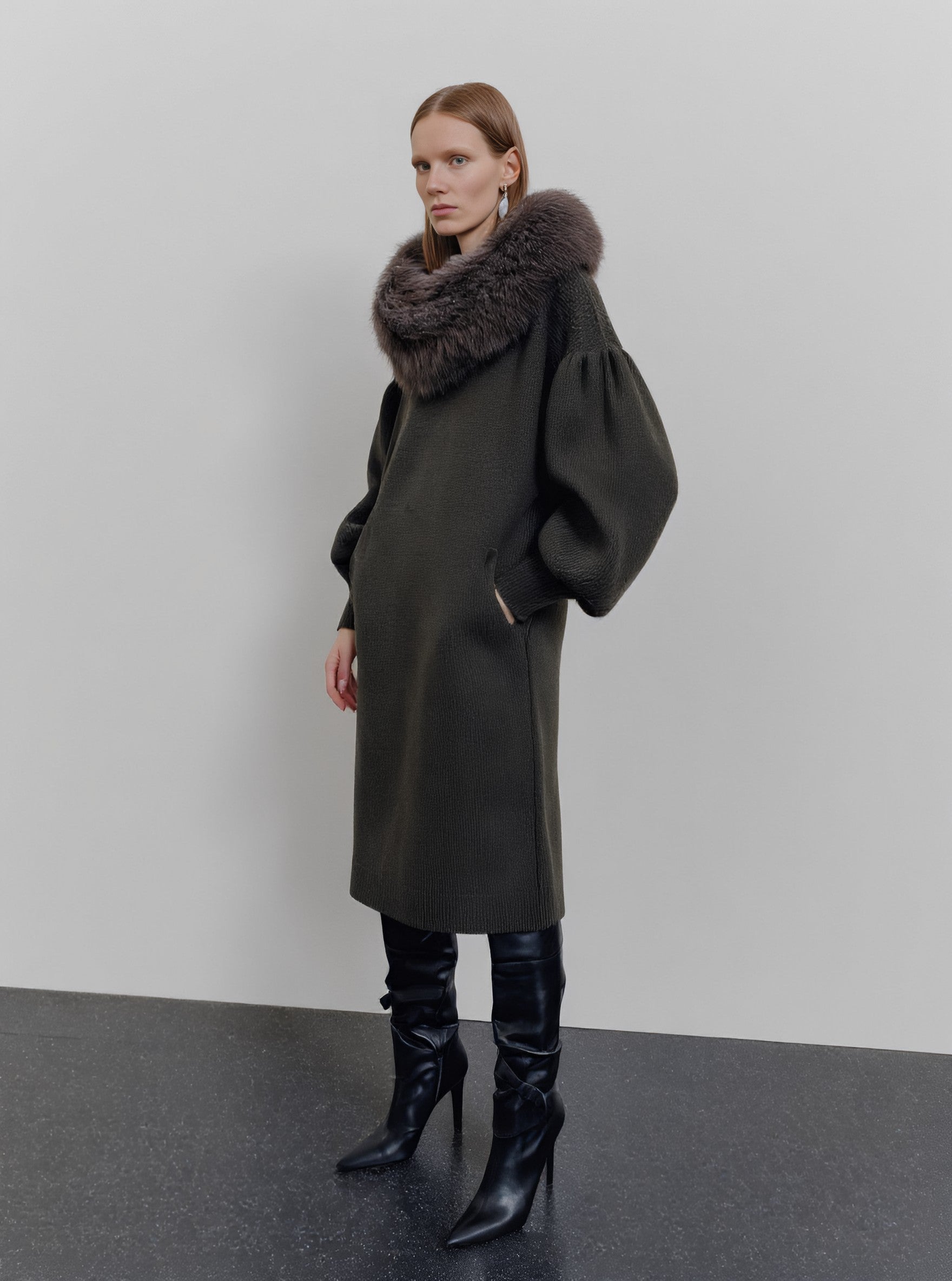 Loose Fit Long Sleeve Round Neck Sweater Winter Casual Straight Tube Sleeve Comfortable Length Regular Style Women's Top