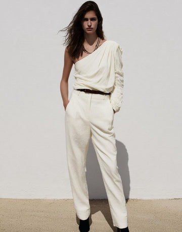 Autumn T-Shirts 2025 Women's French Plain Long Sleeve One-Shoulder Fitting Slim Streetwear T-Shirts