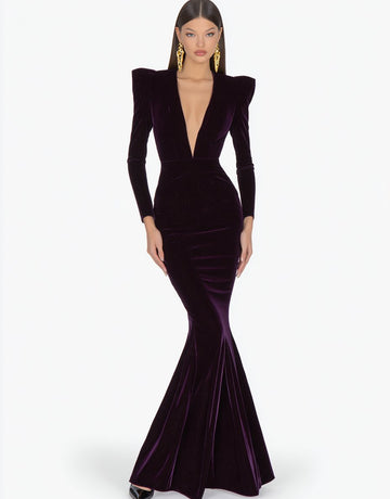 Autumn Casual Fit A-Line Midi Dress V-Neck Straight Sleeve Mid Long Skirt Style Women's Fashion Dress