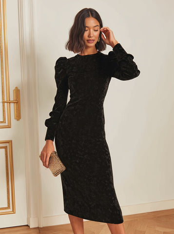 Autumn Tight Fit Dress Round Neck Sleeve Length Casual Style Women's Skirt Mid-Length Casual Fashion Dress