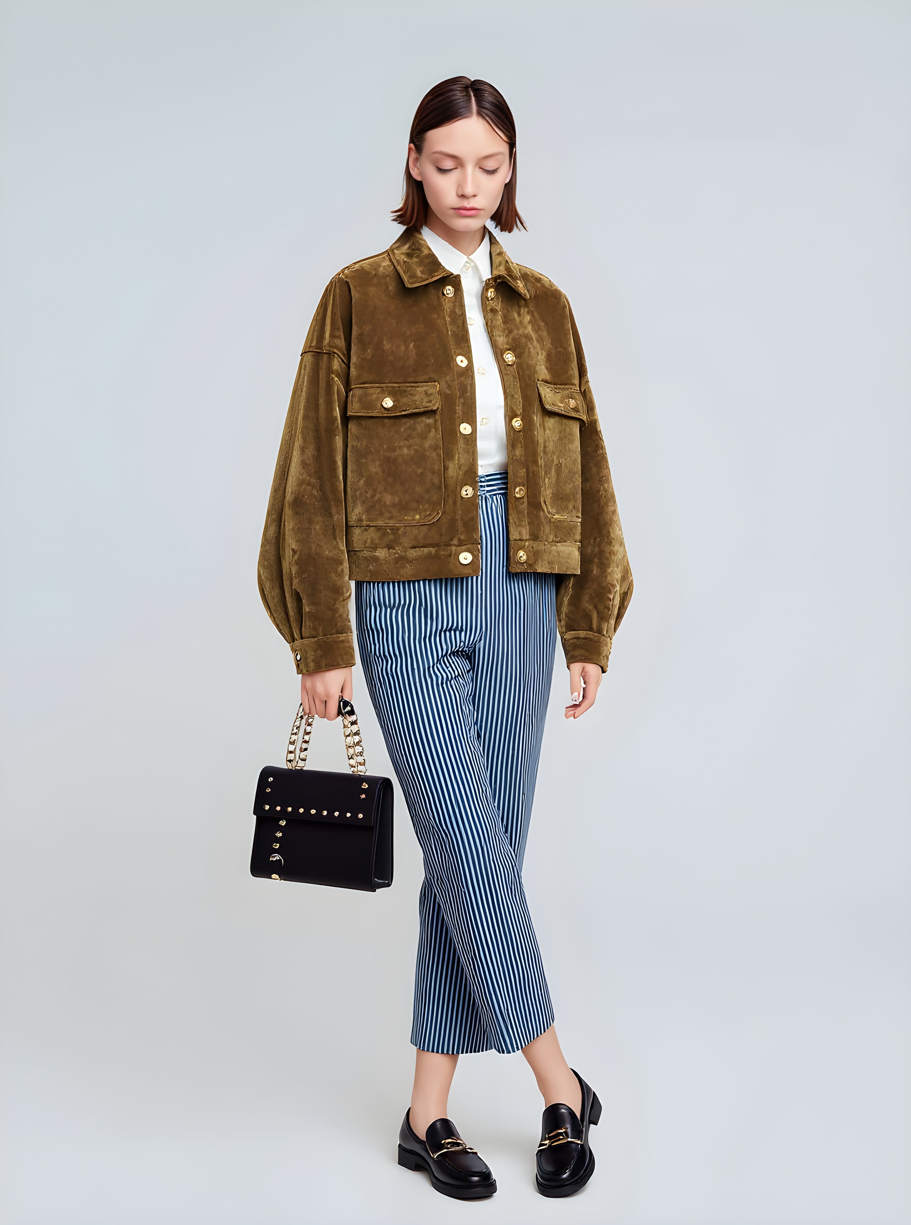 Women's Jackets Autumn Winter 2025 Elegant Cozy Plain Long Sleeve Turn-down Collar Casual Lightweight Jackets