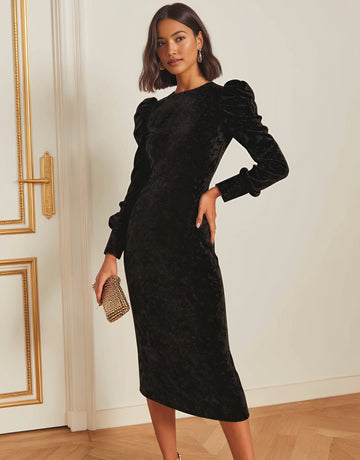 Autumn Tight Fit Dress Round Neck Sleeve Length Casual Style Women's Skirt Mid-Length Casual Fashion Dress