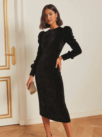 Autumn Tight Fit Dress Round Neck Sleeve Length Casual Style Women's Skirt Mid-Length Casual Fashion Dress