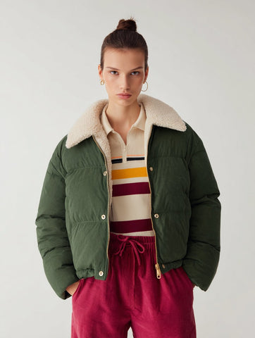 Cotton-Padded Jacket Long Sleeve Casual Straight Sleeve Winter Clothes Women's Top Length Regular Style Simple Fashion