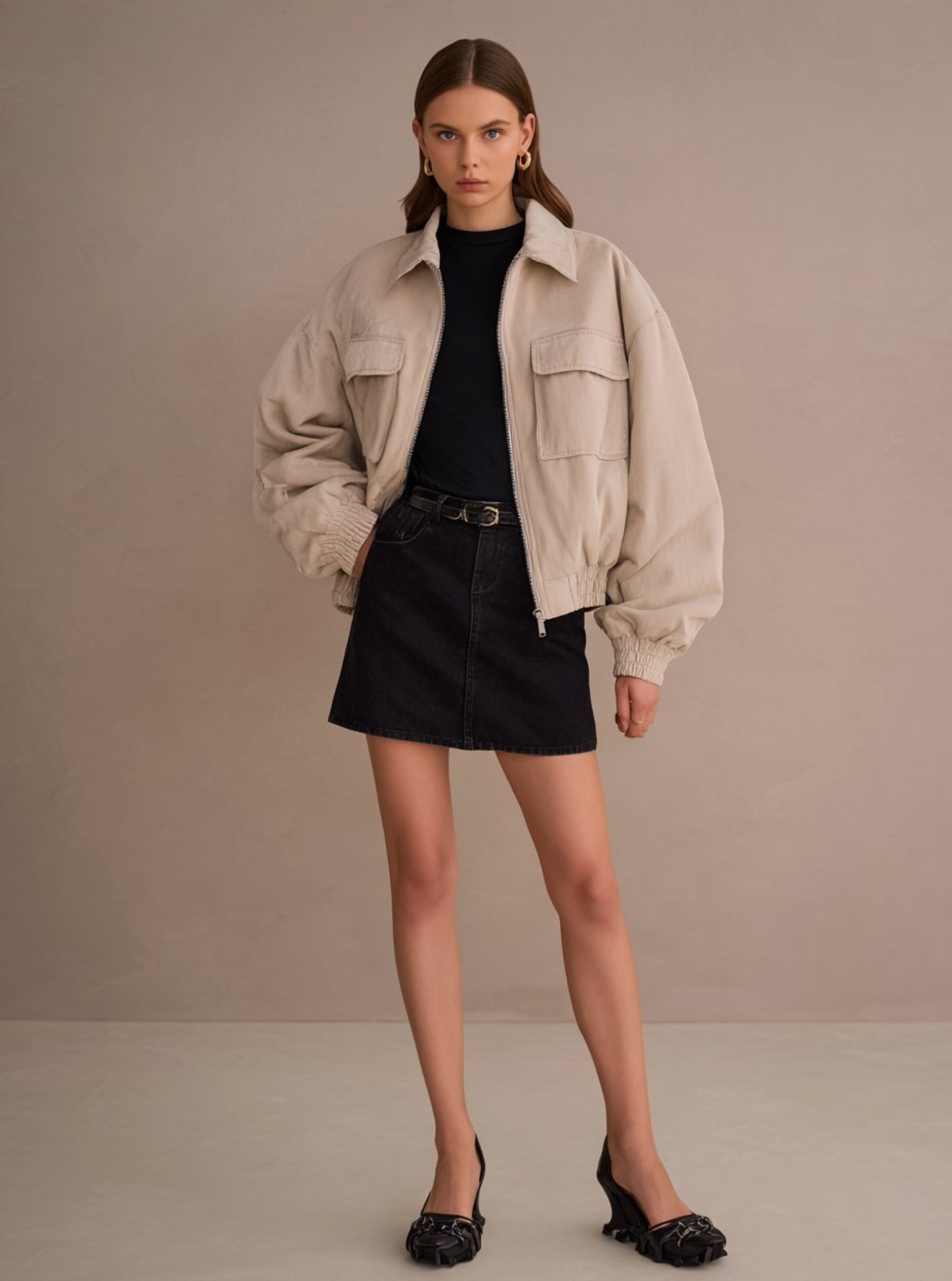 Women's 2025 Casual All Seasons Jackets Long Sleeve Lapel Plain Pocket Daily Loose Fit Jackets