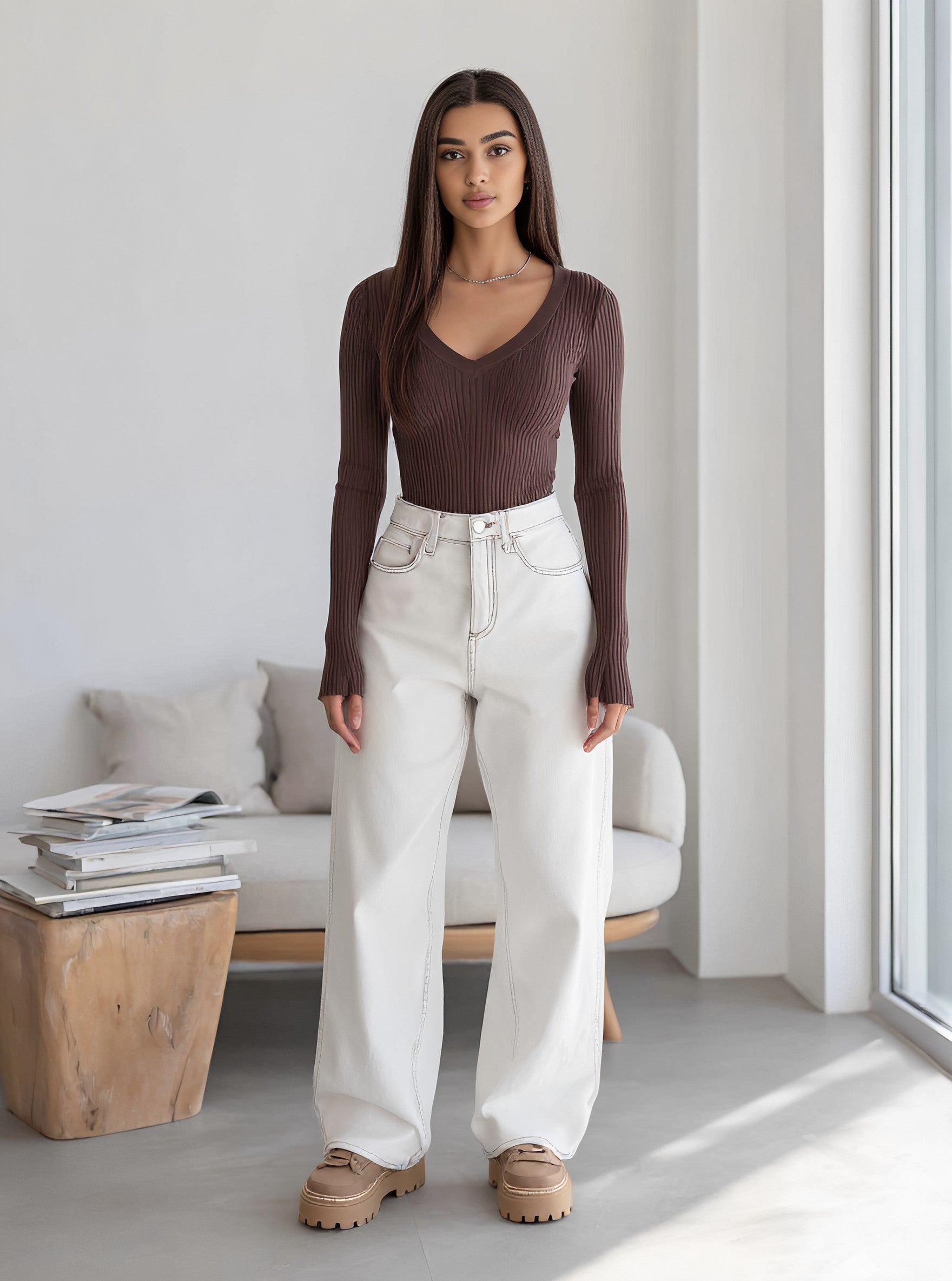 Casual Straight Leg Jeans Full Length Mid Waist Fit Comfortable Casual Style Women's Denim Trousers Autumn Fashion