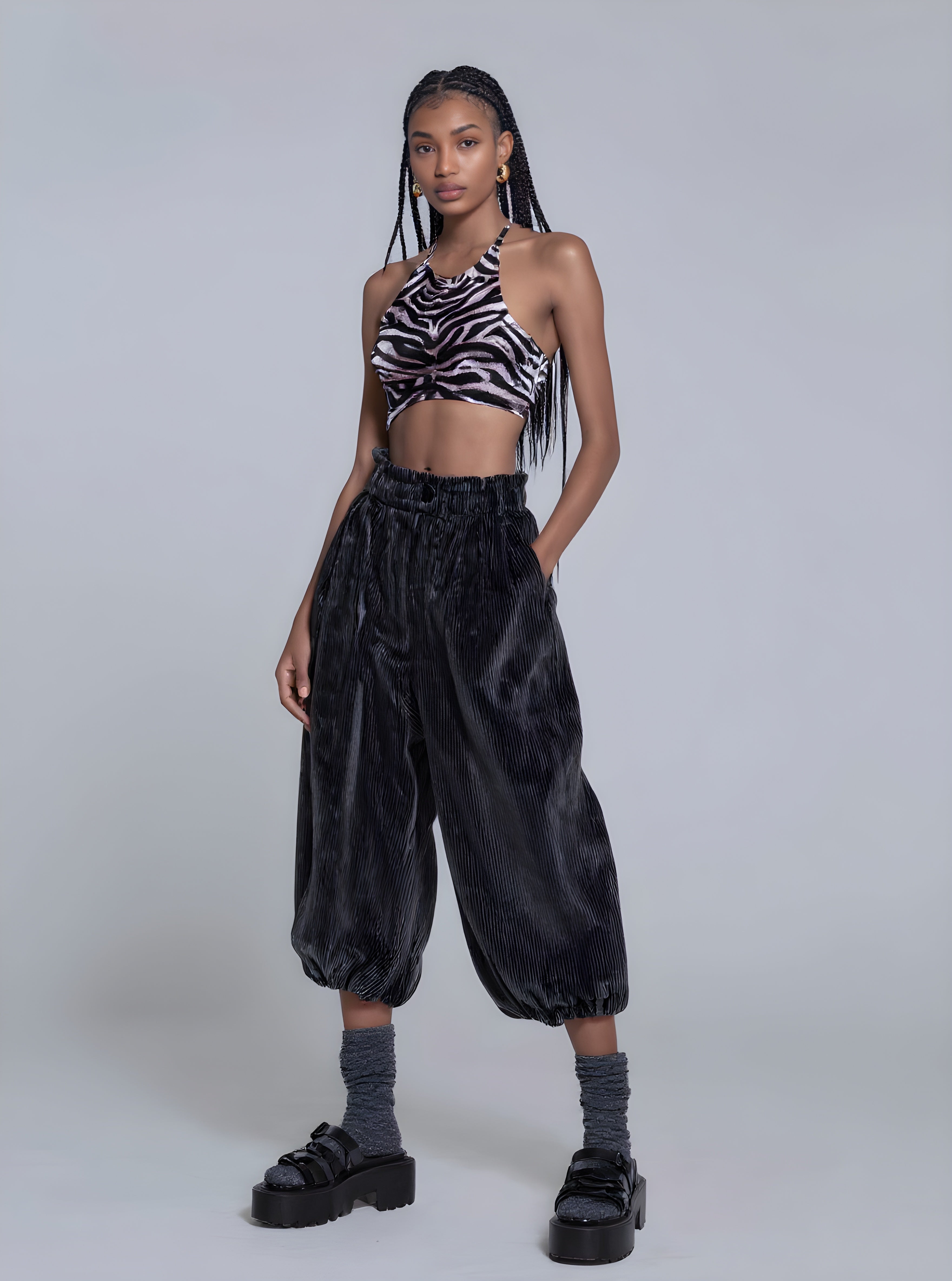 Women's Pants Summer Fashion Daily 2025 Trendy Stylish Plain Sleeveless Full Length Casual Pants