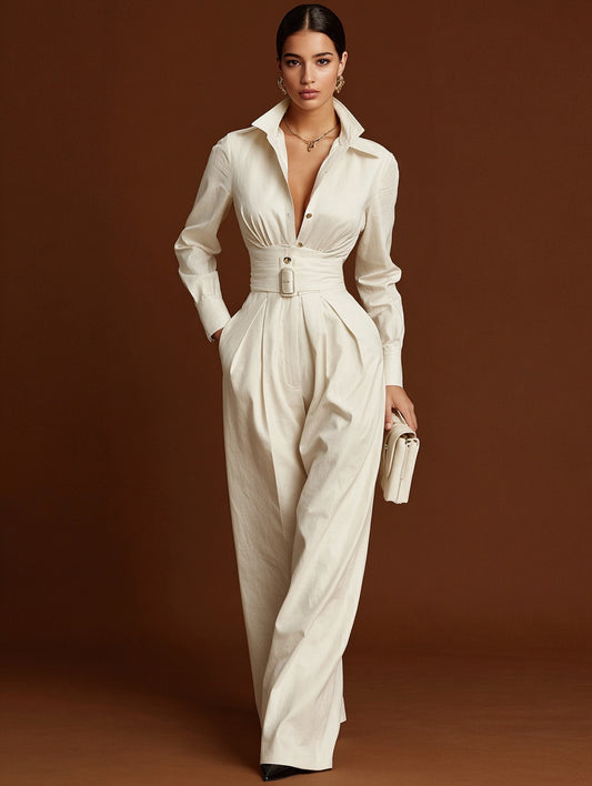 Autumn Pants 2025 Women's Fashion Plain Rufled Waist Pockets Full Length Straight Daily Basic Pants