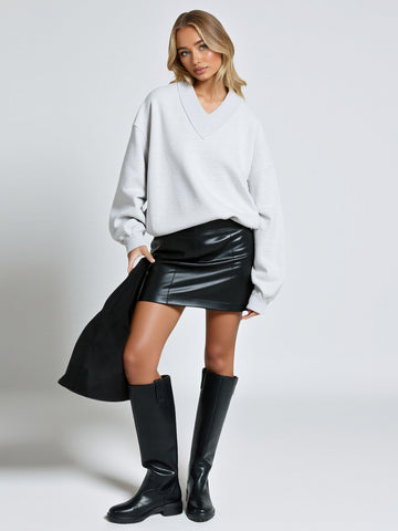 Autumn Pullovers 2025 Women's Korean Simple Long Sleeve V-Neck Loose Fit Daily Basic Pullovers