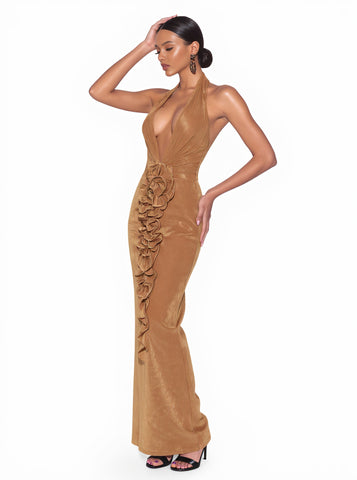 Autumn Winter Dress Straight Sleeve V Neck Beach Style Long Skirt Type Women's Clothing Fashionable Casual Gown