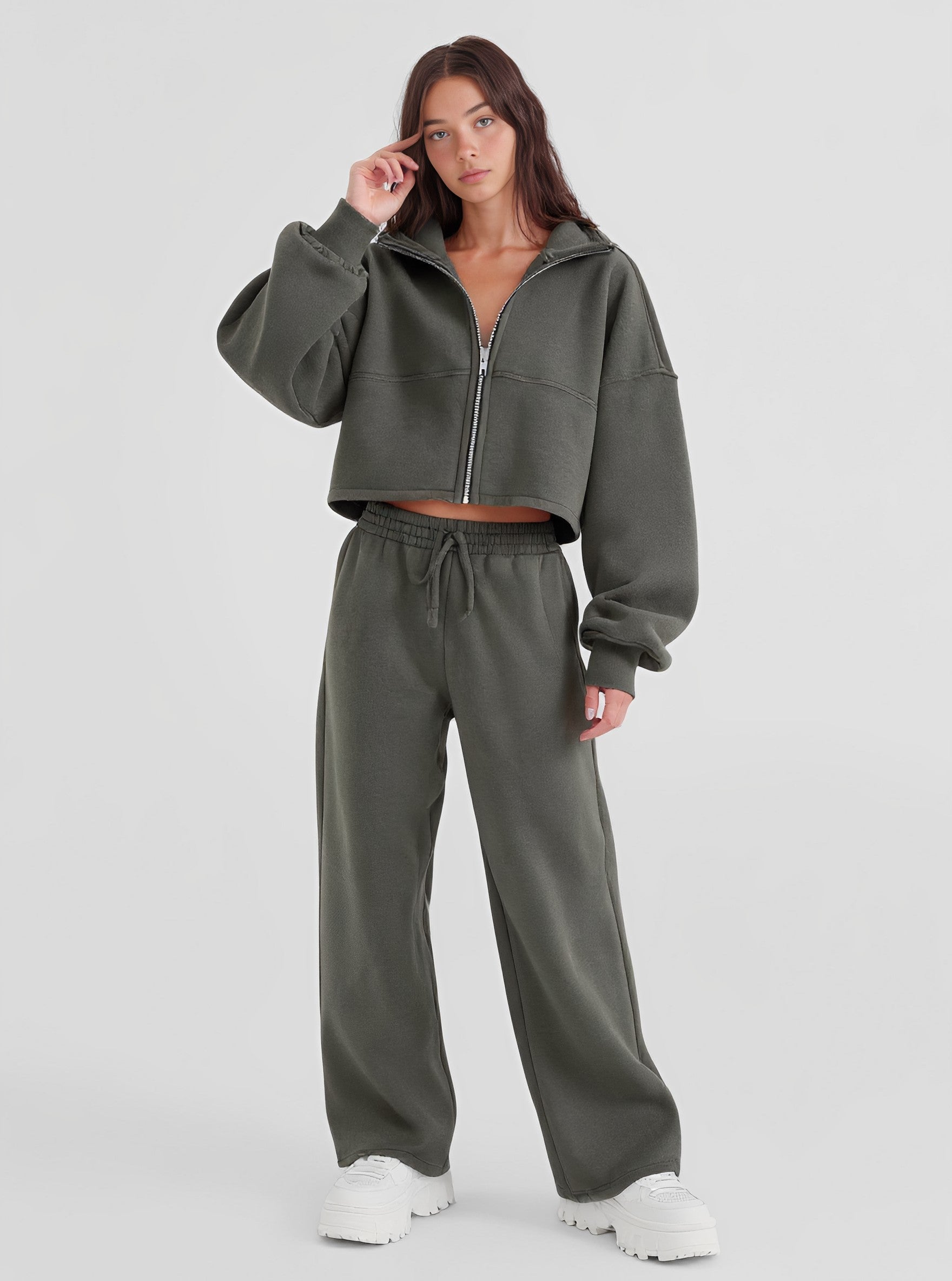 Autumn Winter Casual Fit Suit Trousers Women's Fashion Ensemble Long Pants Set Comfortable Style For Leisure