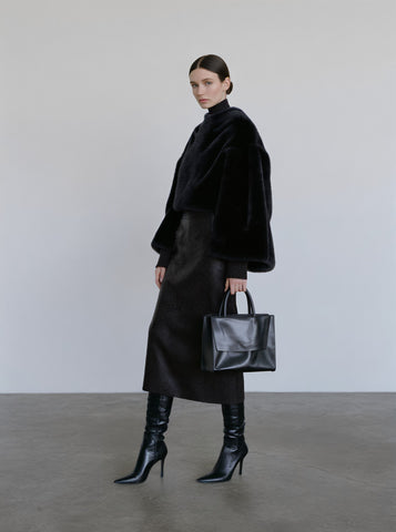 Fur One Women's Casual Style Fur Coat Winter Clothes Integrated Leather And Fur Jacket