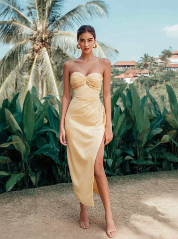 Women's Dresses Summer Daily Fashion 2025 Plain Sleeveless Sweetheart Neck Midi Bodycon Beach Dresses