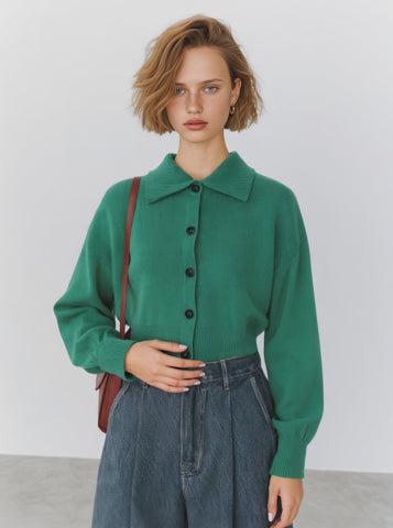 Autumn Cardigan Casual Fit Long Sleeve Notch Collar Straight Sleeve Regular Length Women's Open Front Knitwear