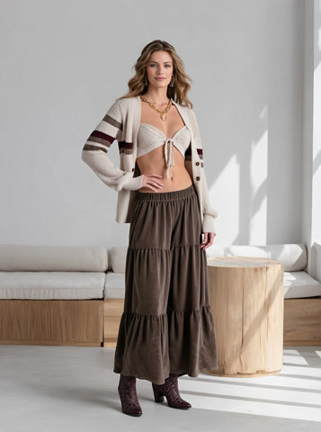 Loose Fit Casual Mid-Length A-Line Skirt Regular Waistline Women's Fashion Autumn Season Clothing 