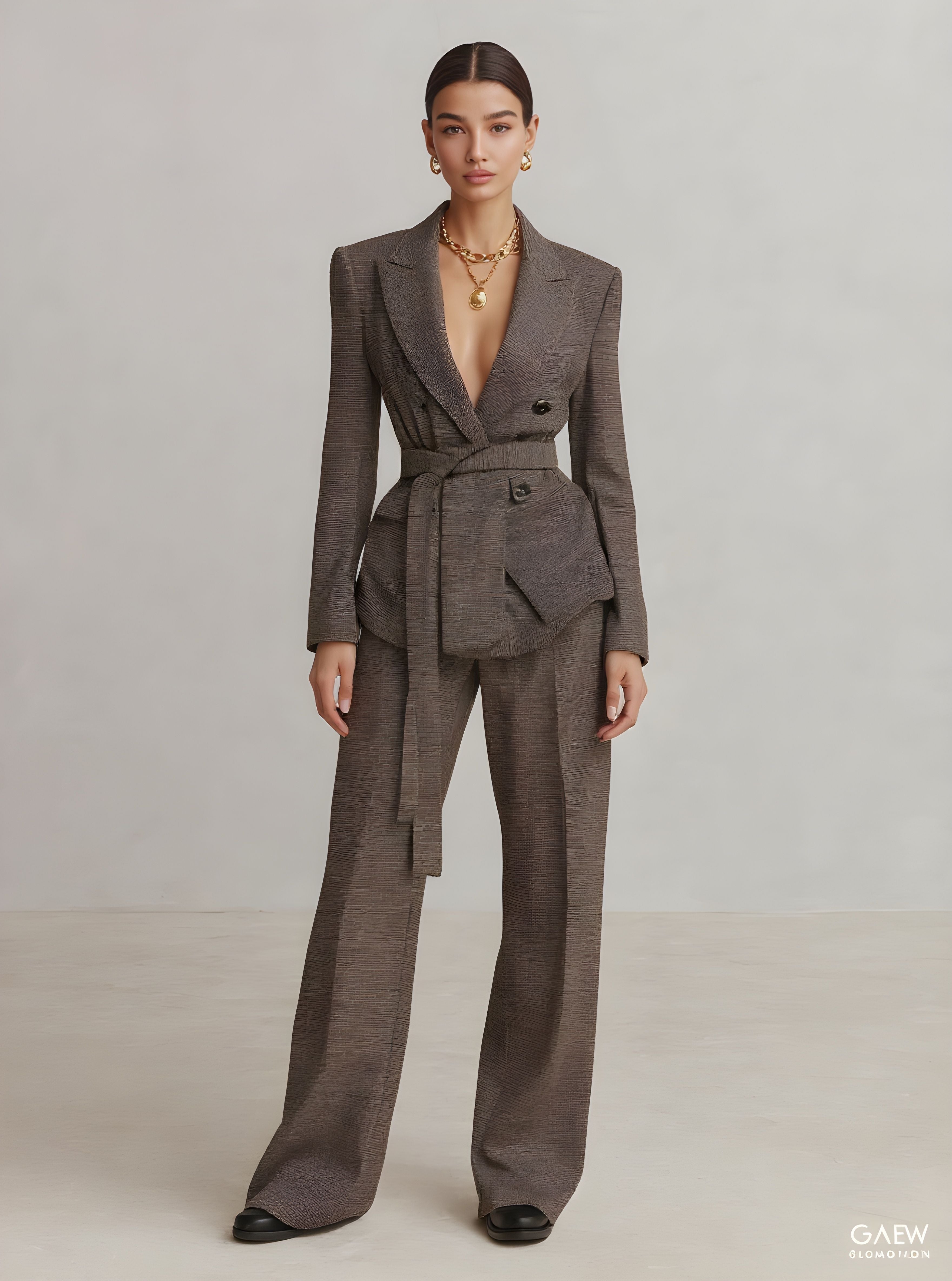 Women's Autumn Sets Casual Basics Solid Color Long Sleeve Lapel Blazers Natural Waist Full Length Straight Sets