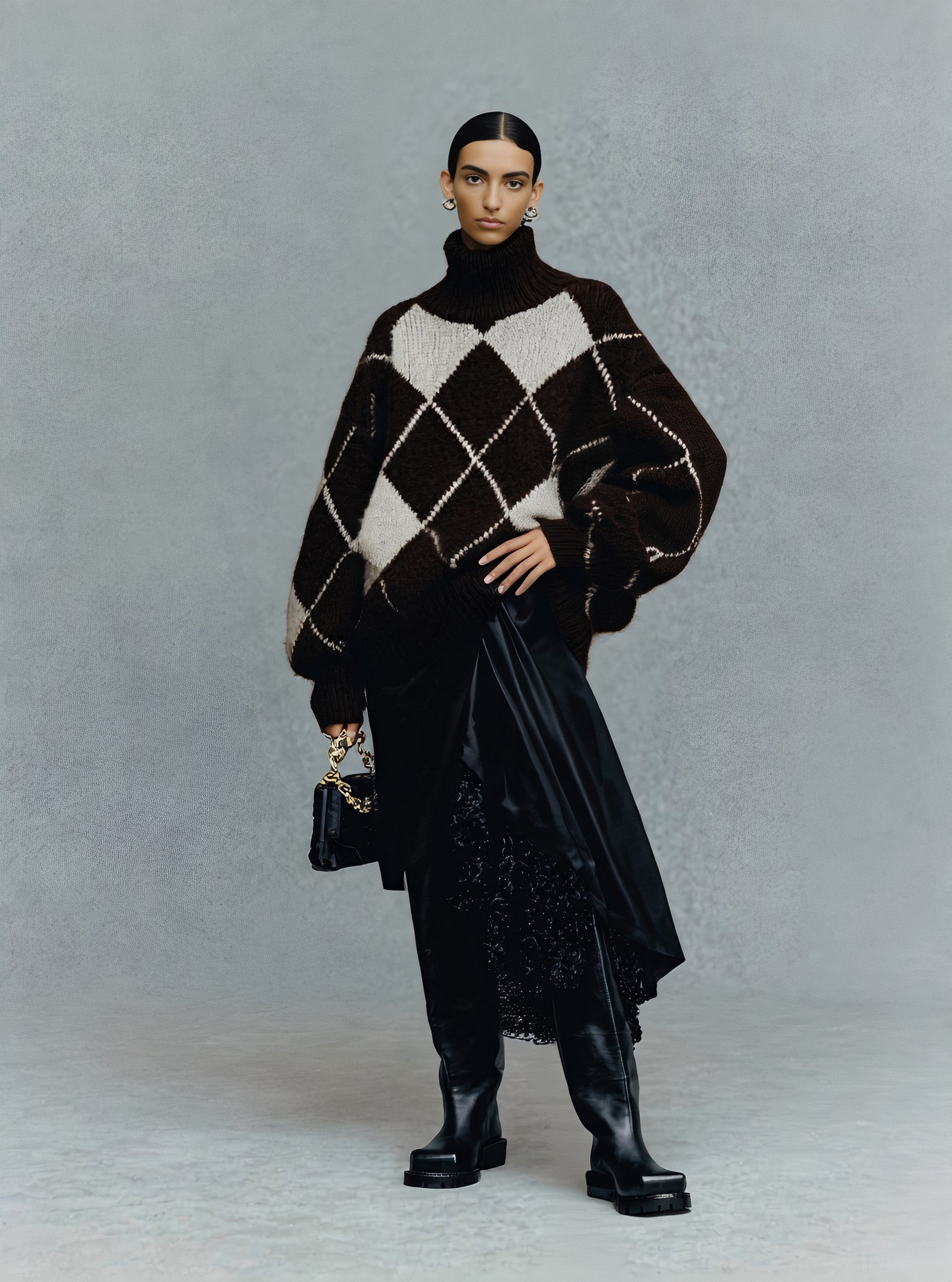 Loose Fit Long Sleeve High Collar Straight Tube Sweater Winter Casual Wear Regular Length Women's Top Fashion Clothes