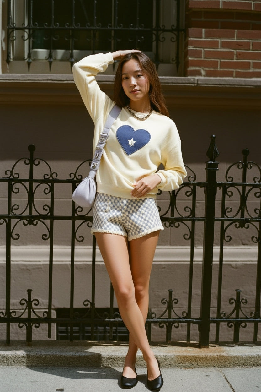 Autumn Winter Crew Neck Casual Straight Sleeve Fit Style Women's Top Fashionable Comfortable Streetwear 