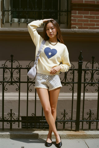 Autumn Winter Crew Neck Casual Straight Sleeve Fit Style Women's Top Fashionable Comfortable Streetwear 