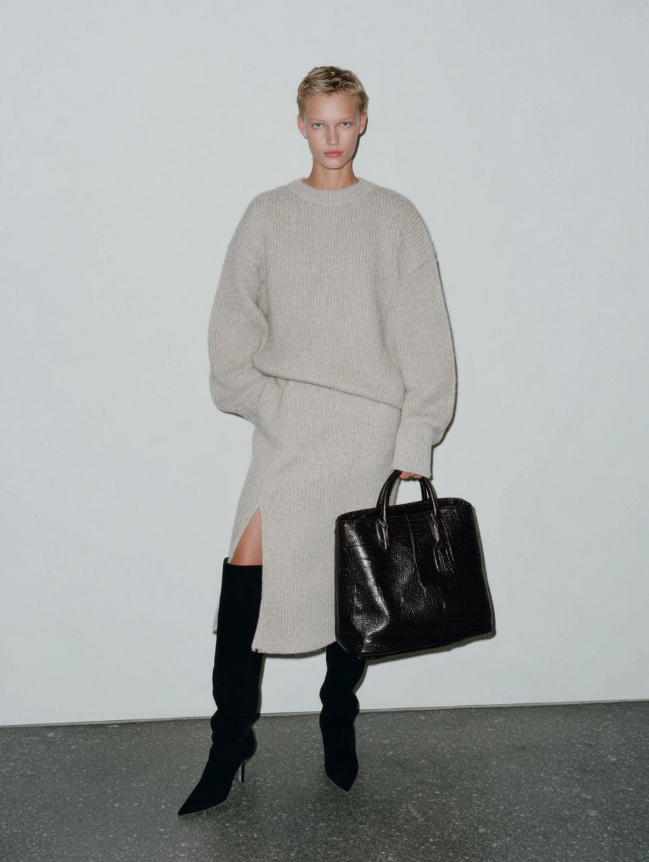 Casual Round Neck Winter Clothes Suit Skirt Set Comfortable Fashion Women's Outfit Combo For Autumn And Winter Seasons