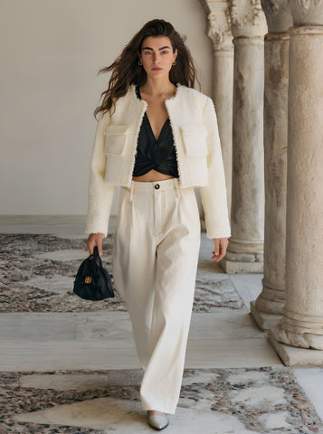 Women's Pants 2025 All Season Fashion Simple Office Lady Solid Color Natural Waist Full Length Casual Straight Pants