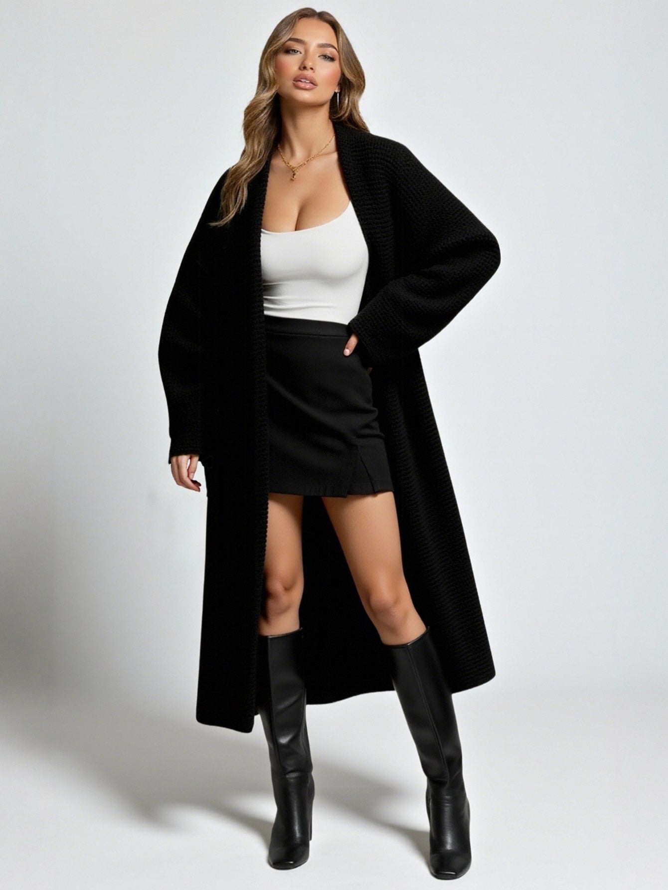 Women's Loose Thick Needle Sweater Cardigan Jacket Autumn Winter New Independent Station European American Export Clothing