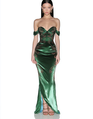 Autumn Winter Casual Dress Mid-Length A-Line Skirt Sweetheart Neck Off Shoulder Fit Type Women's Fashion Clothing