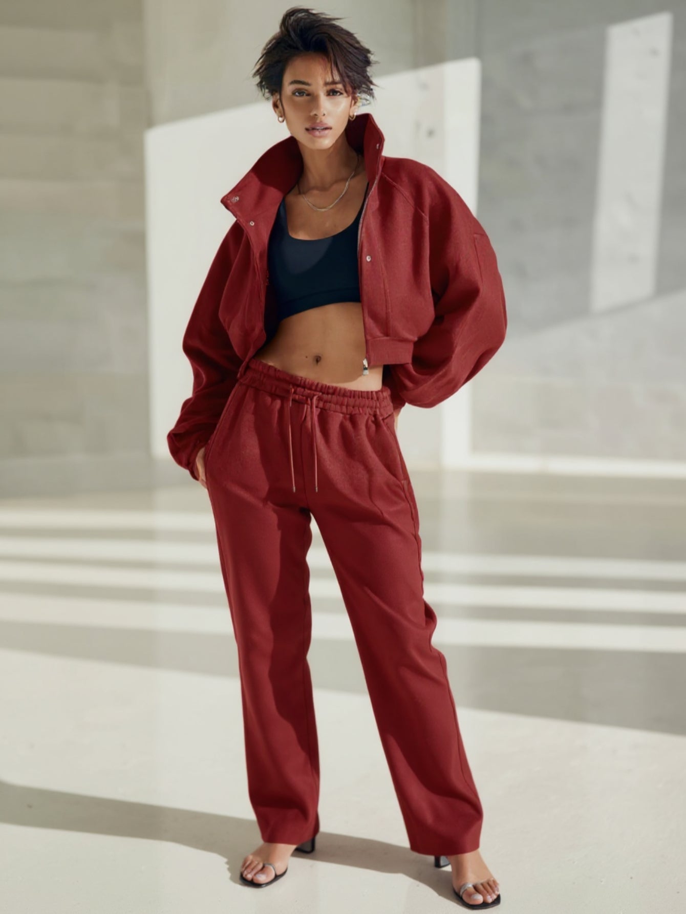 Autumn Jackets 2025 Women's Casual Plain Long Sleeve Stand Collar Separated Zipper Daily Jackets