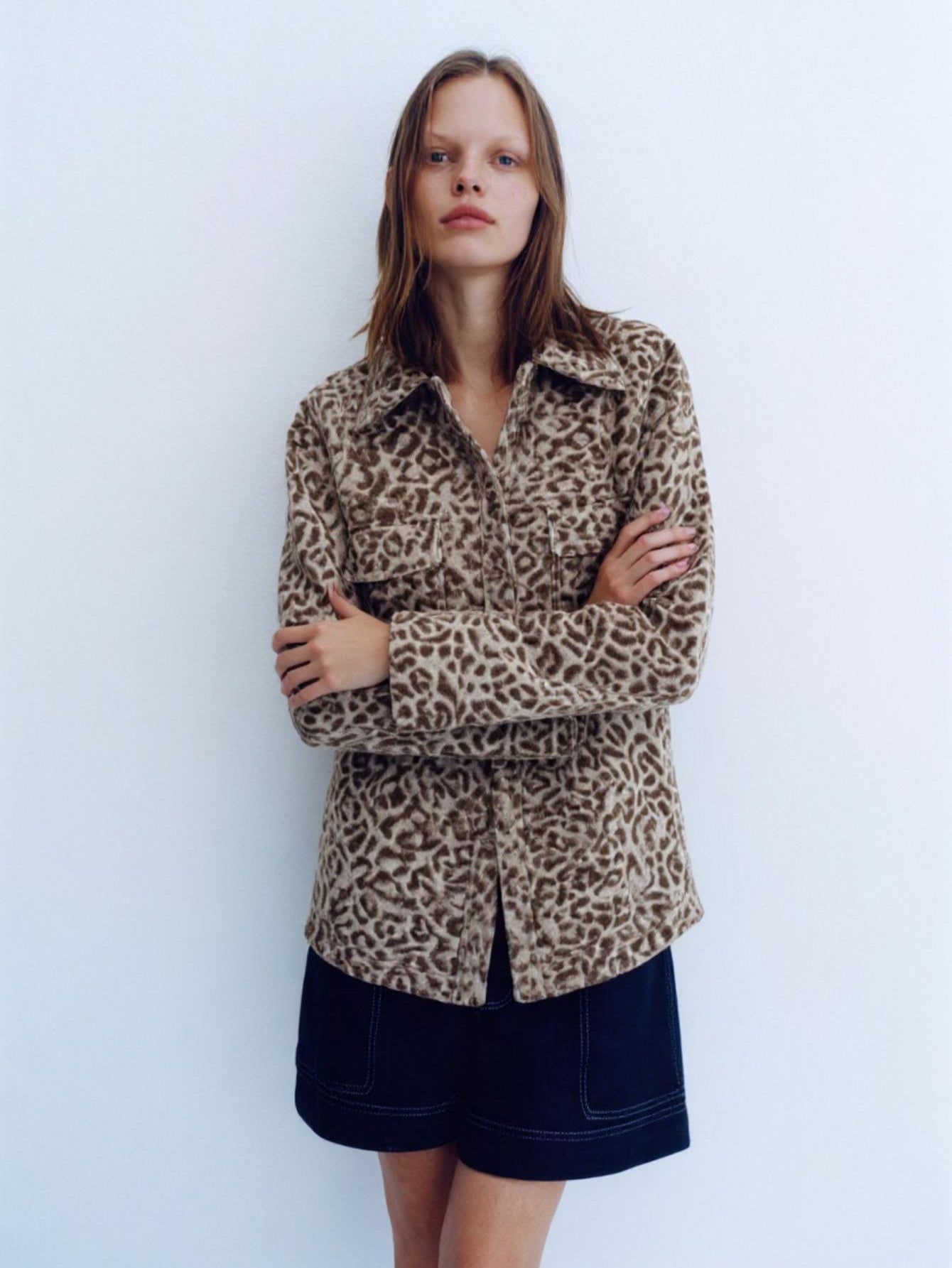 Women's Lightweight Jackets Autumn Winter Leopard Print Long Sleeve Lapel Daily Jackets