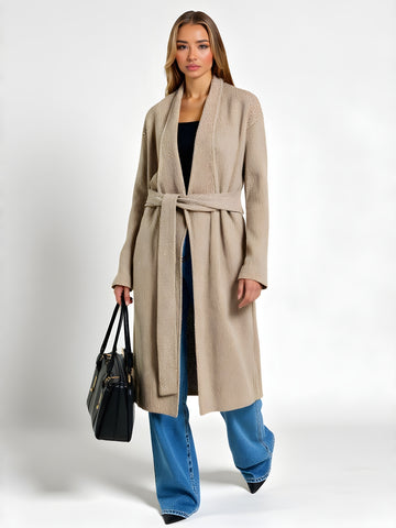 Women's Cardigan Loose Fit Long Sleeve Lace-Up Sweater Thick Large Lapel Versatile Autumn Winter Lazy Style