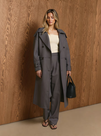 Long Overcoat Windbreaker Autumn Winter Commute Style Women's Long/Extra Long Length Top for Daily Commuting