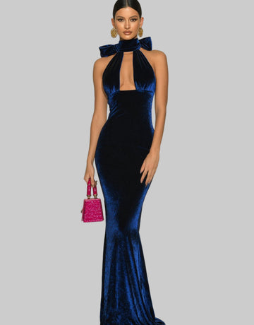 Fashionable Summer Dress High Collar Floor-Length Sleeveless Fit Women's Clothing Elegant Style Maxi Skirt Evening Gown