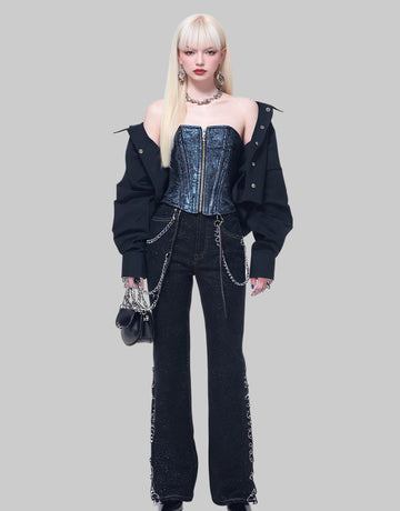 Casual Strapless Top Modern Style Autumn Collection Regular Length Women's Fashion Essential For Stylish Everyday Wear