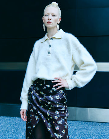 Autumn Sweater Casual Fit Long Sleeve Turn-down Collar Straight Sleeve Regular Length Women's Knitwear Fashion Style