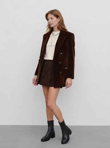 Casual Winter Clothes Suit Skirt Set With Western Collar Style For Women Fashionable Outerwear Combo