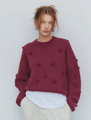 Loose Fit Long Sleeve Round Neck Sweater Winter Casual Style Straight Tube Sleeve Comfortable Length Regular Women's Top