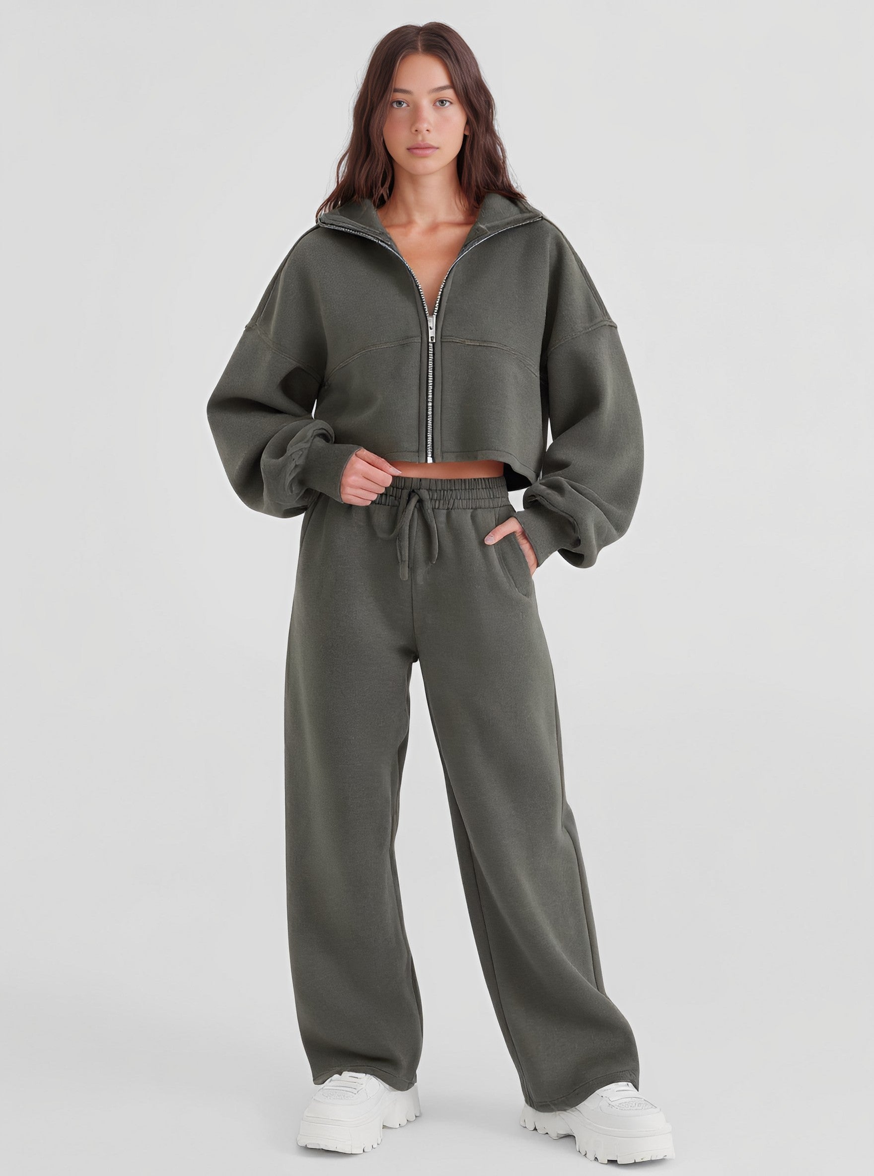 Autumn Winter Casual Fit Suit Trousers Women's Fashion Ensemble Long Pants Set Comfortable Style For Leisure