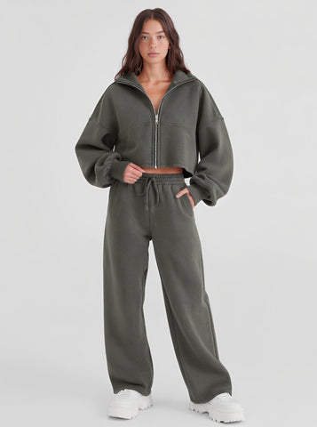 Autumn Winter Casual Fit Suit Trousers Women's Fashion Ensemble Long Pants Set Comfortable Style For Leisure