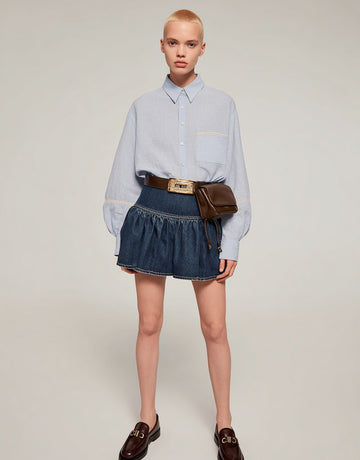 Women's Shirts Summer Fashion Daily 2025 New Trendy Plain Long Sleeve Turn-down Collar Casual Shirts